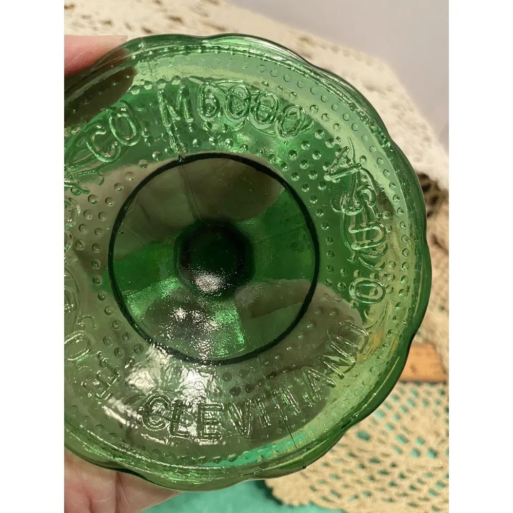 Vintage E.O. Brody Co Pedestal Serving Bowl M6000 Emerald Green Cleveland OH USA